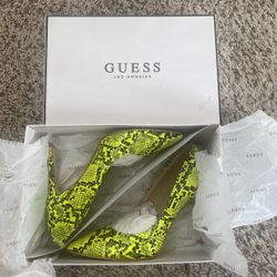 Guess Snakeskin Neon Green Pumps