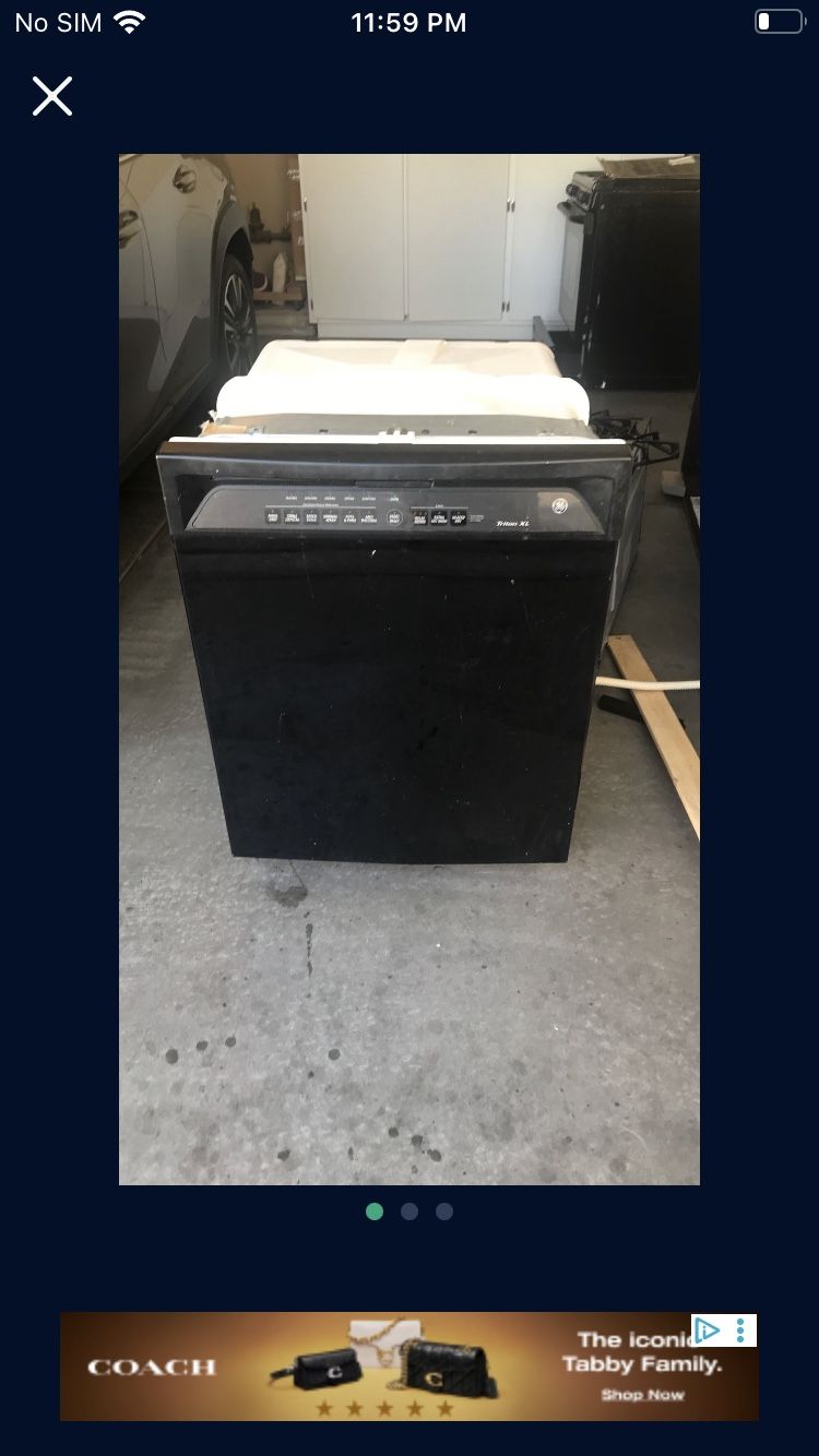 XL GE Black Dishwasher