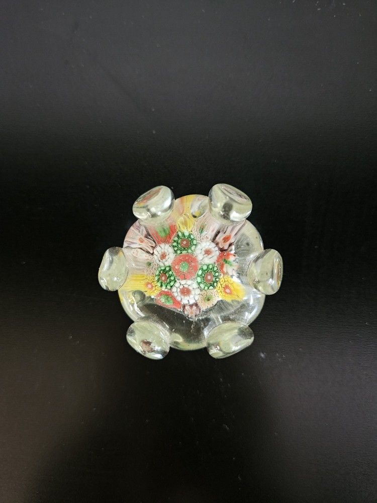 Vintage Glass Paperweight Millefiori