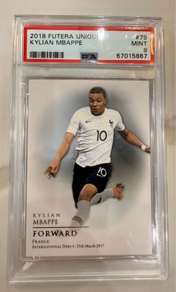 2018-19 Futera Unique Kylian Mbappe Rookie Card RC #79 PSA 9 France MINT