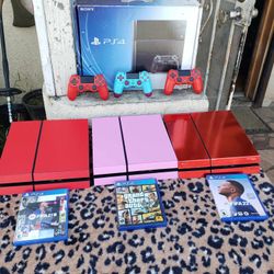 I have all Red, All Red Chrome, all Rose Gold Pink, Playstation 4 Customize PS4 500gb with 1 Controller n 1 Game for $200! Per PS4