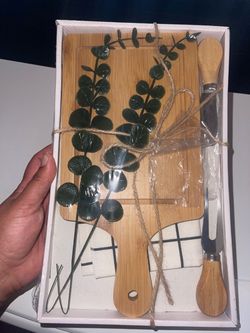 Bamboo Cheese Board and Knife Gift Set