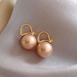 925 sterling silver Big pearl earrings