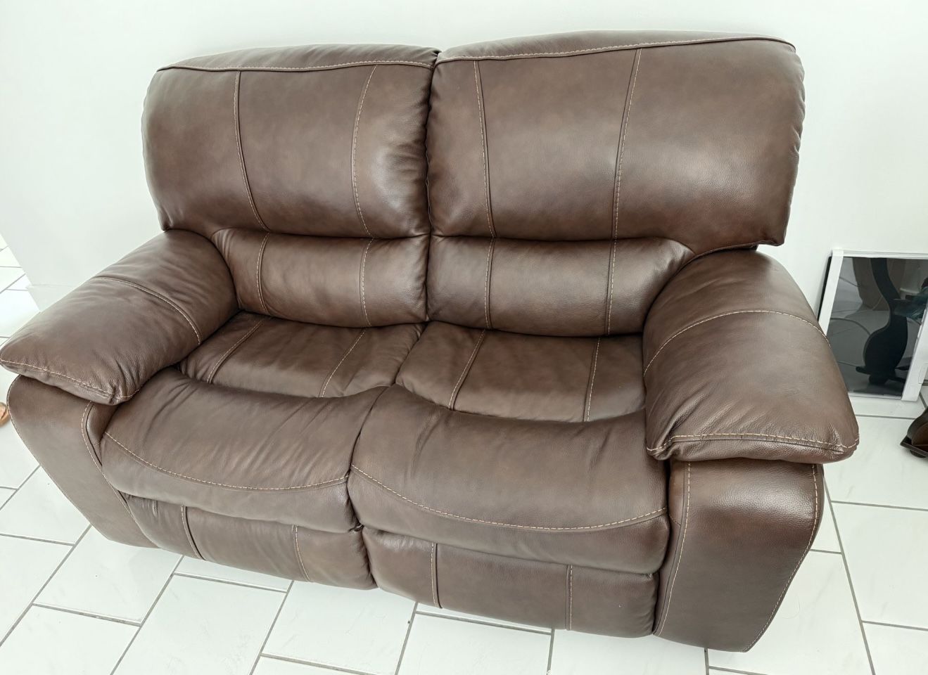 Brown leather Couch