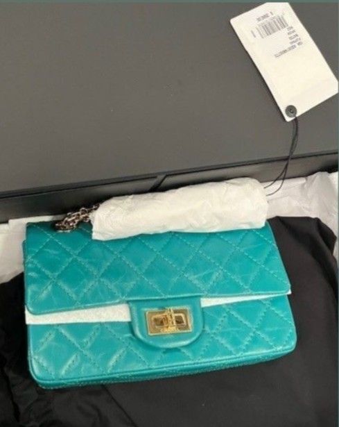 Chanel Quilted Green Leather Small Flap Bag NEW