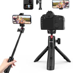 Extendable Phone Camera Tripod/ROXTAK 4 Level Adjustment 360° Ball Head Portable