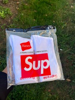 Supreme x Hanes Crew Socks 4-Pack White
