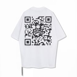 Mastermind Japan White Short-Sleeved T-Shirt With Skull Qr Code Print 