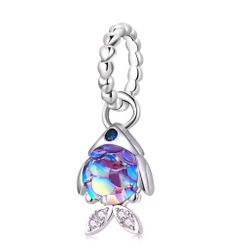Crystal rainbow opal fish tail mermaid charm Ocean Sea fit Pandora bracelet