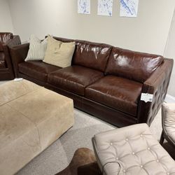 Leather Fabric Chaise Sofa Sectional 