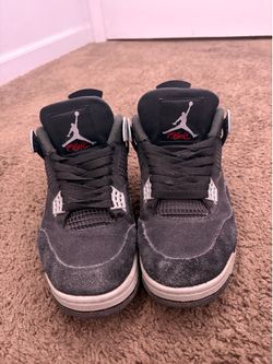 Size 9 Black Canvas Jordan 4s