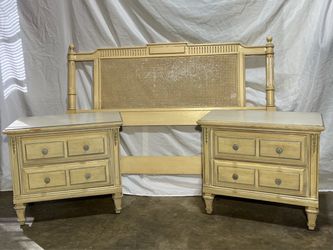 Vintage headboard and end tables