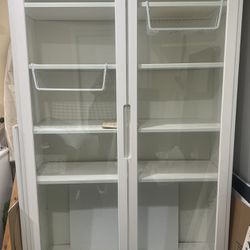 White IKEA Cabinet w/ Glass Doors 