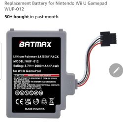 Batmax High Capacity 2000mAh WUP-010 Replacement Battery for Nintendo Wii U Gamepad WUP-012