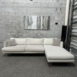 White Boucle Sectional 