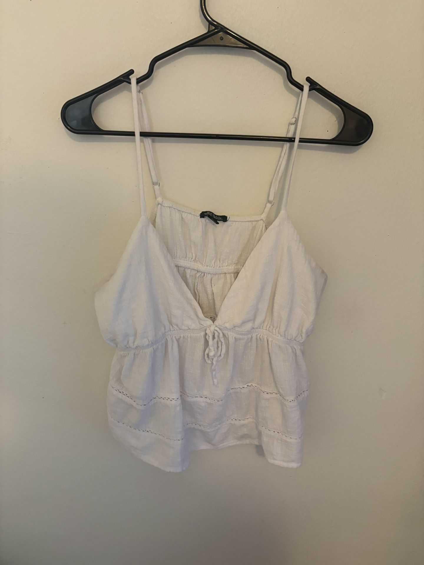 White Low Cut Tank Top