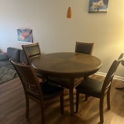 Solid Wood Dining Table And Chairs 