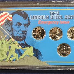 1943 Lincoln Steel Cents Emergency Issue From The Morgan Mint In Case