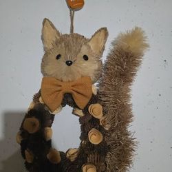 Squirrel Fall Wreath — Autumn Door Decor