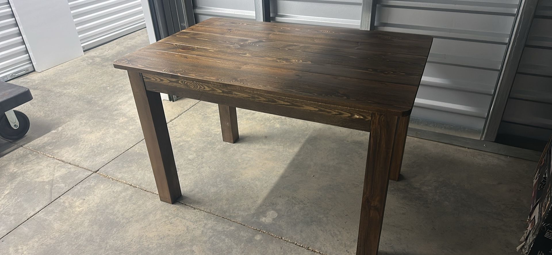 Rustic Brown Solid Wood Dining Table