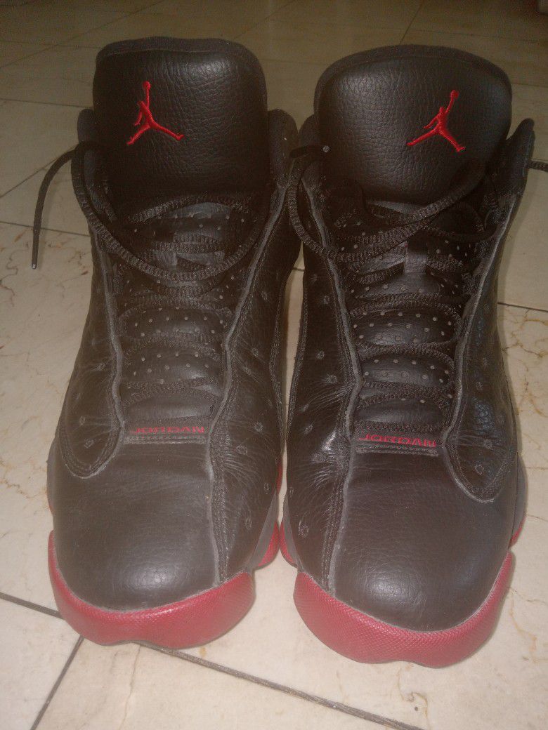 Jordan Red N Black Leather Retro 13s Size 11