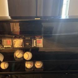 Baseball Display Case 45-55 Ball  Wall Mount Hinges On Back