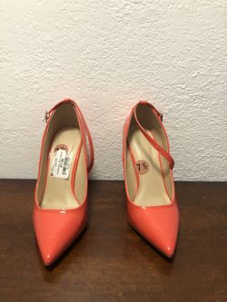 Orange Pointy Heels 
