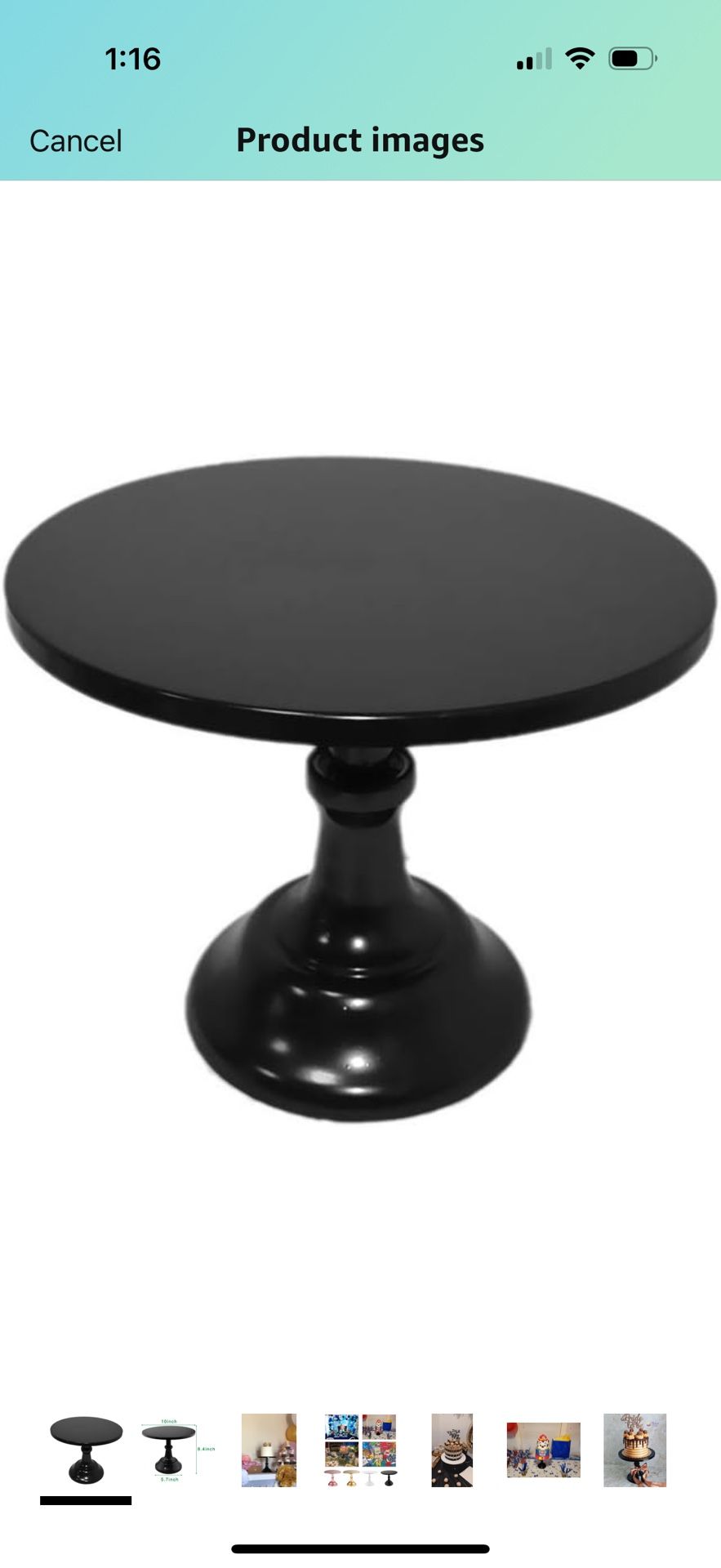 and baker cake stand 10 inch wedding cake tools adjustable height fondant cake display accessory for party bakeware (Black)