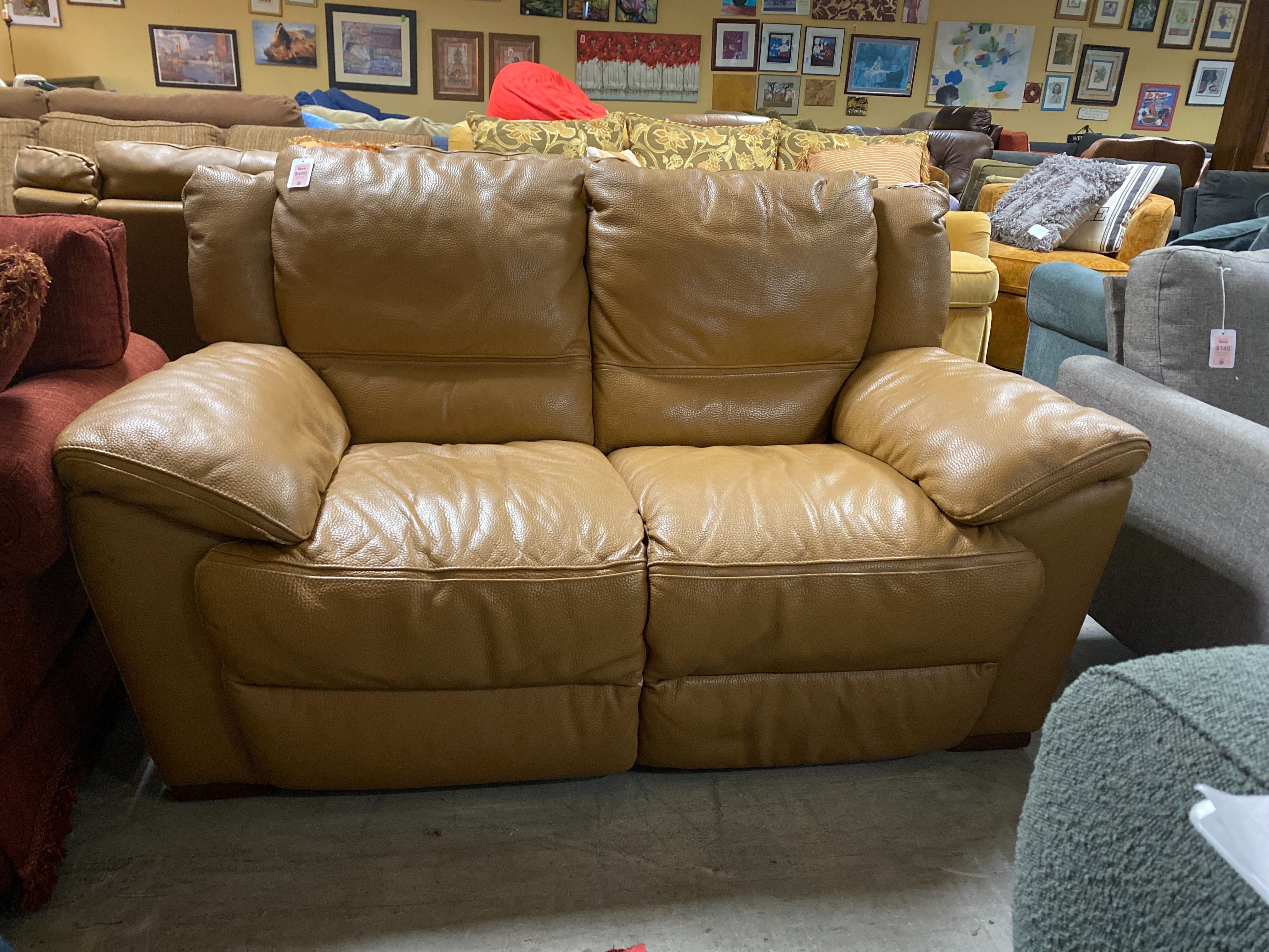 Leather Natuzzi Loveseat