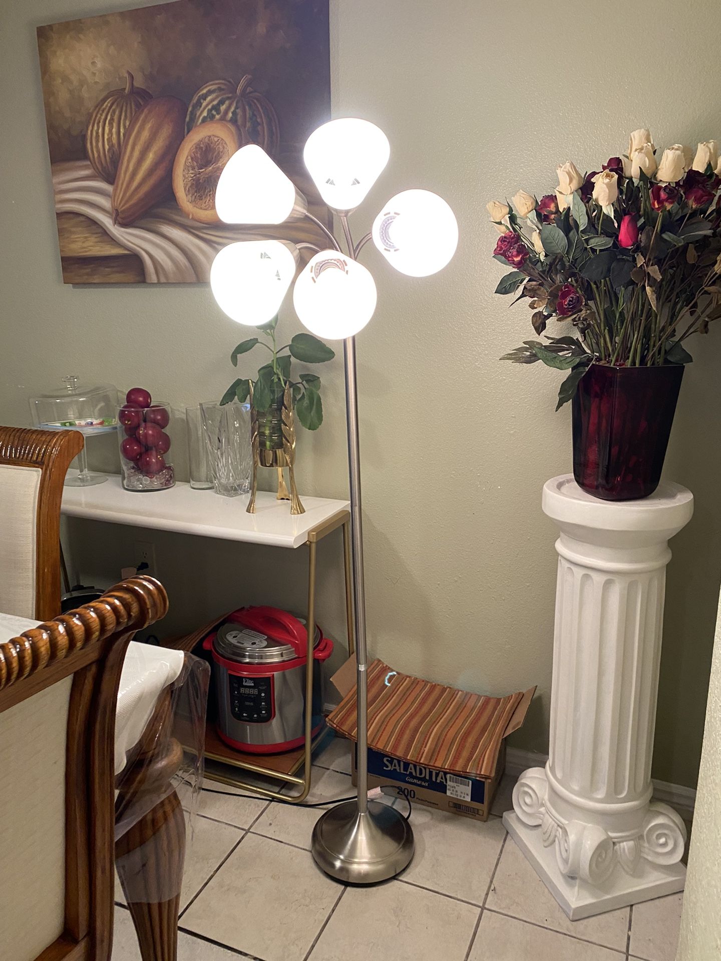 FLOOR 3 WAYS LAMP 66” H. NORMAL WEAR $40.00 ENGLISH -SPANISH