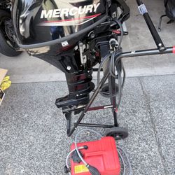 Mercury 8HP FourStroke Outboard Motor – Electric Start + Fuel Tank – $1,500
