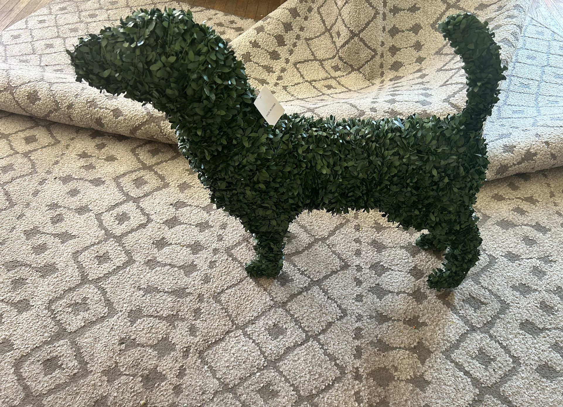 NEED GONE! Hobby Lobby Faux Boxwood Dog Statue Decorative Dog Topiary