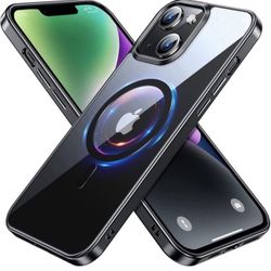 Magnetic Slim Crystal Clear Case for iPhone 14 Plus Case Magsafe[Not Yellowing][Military Grade Protection][No.1Strong Magnets]JUESHITUO Compatible wit