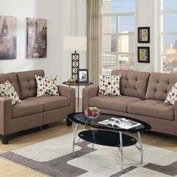 BRAND NEW 2PC SOFA AND LOVESEAT WITH ACCENT PILLOWS INCLUDED $549