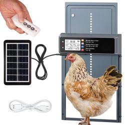 Automatic Chicken Coop Door Solar Powered, LCD Display Automatic Chicken Door with Timer & Light Sensor