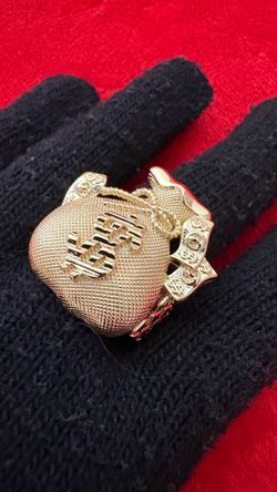 Gold-Tone Money Bag Statement Ring