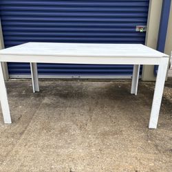 Wood and Metal Table,  Partially Painted, Used  39” x 63” x 29-3/4” H