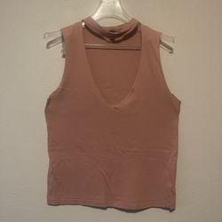 Windsor, Women’s Pink Chocker V-Neck Sleeveless Tank, Size S Runs Big