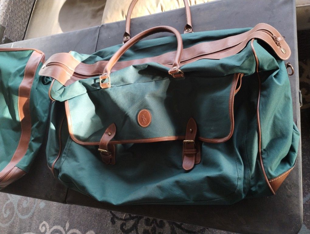 Ralph Lauren Canvas And Leather Duffel Bags..Two