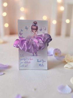 "TuTu Grateful" hair scrunchie personalized party favors