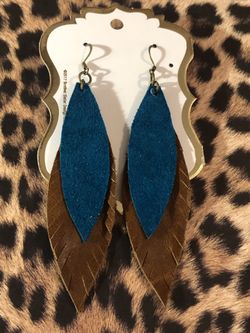 Handmade leather earrings
