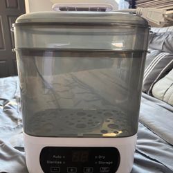 4-in-1 Baby Bottle Steamer & Dryer, Electric Steamer with Fast Drying, Universal Fit for All Bottle