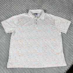 Ben Hogan performance Men's  Multi-Color Hibiscus Print Golf Polo Shirt Size 2XL