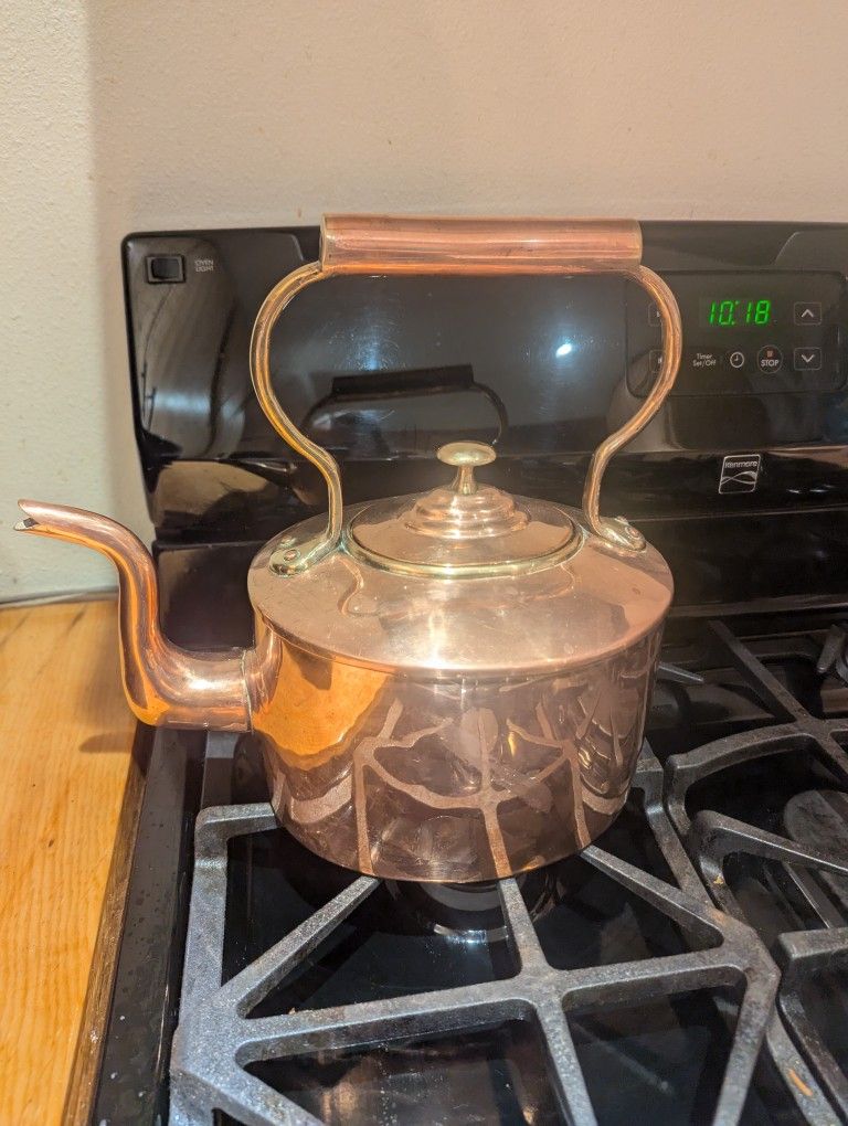 Antique Vintage Georgian III Copper Tea Kettle