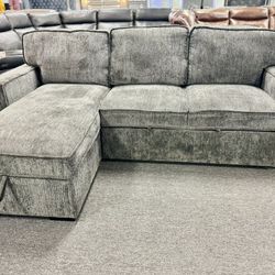 One Time Offer🚨Gorgeous Grey Pull Out Sleeper Furniture Sectional Available Limited Sale $599🚨