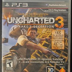 PS3 Video Game- UNCHARTED 3- Drakes Deception- GOTY Edition