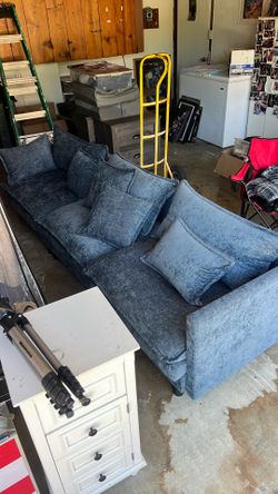 Blue couch practically new
