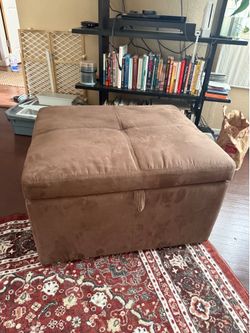 Brown Storage Ottoman