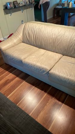 Italian leather sleeper sofa