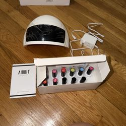 Airbrit M30 UV LED Nail Lamp Gel Nail Polishes Included Top Coat and Base USED